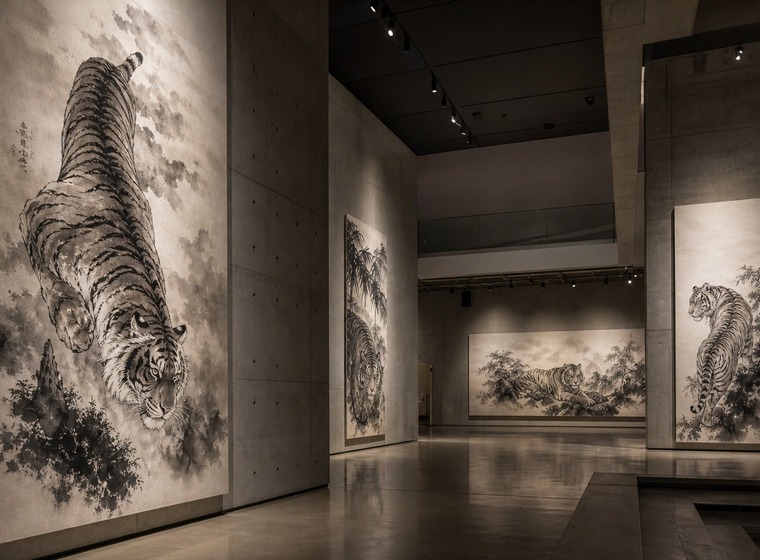 虎啸山林——张近生泼墨走兽画首展